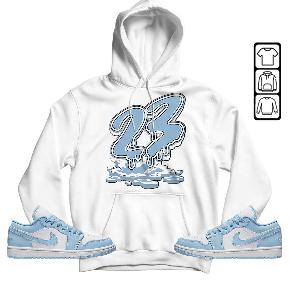 23 Drip Sneaker Shirt Match 1 Low Gets Icy, Jordan 1 Low Ice Blue MKO T-Shirt 23 Drip Sneaker Shirt Match 1 Low Gets Icy, Jordan 1 Low Ice Blue MKO T-Shirt