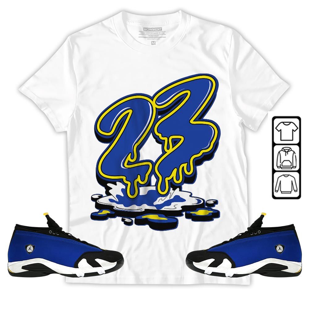23 Drip Sneaker Shirt Match 2023 Blue Laney 14s, Jordan 14 Laney MKO T-Shirt
