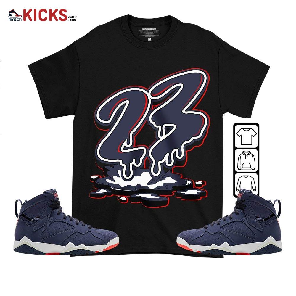 23 Drip Sneaker Shirt Match 7 Neutral Indigo, Jordan 7 Quai 54 MKO T-Shirt