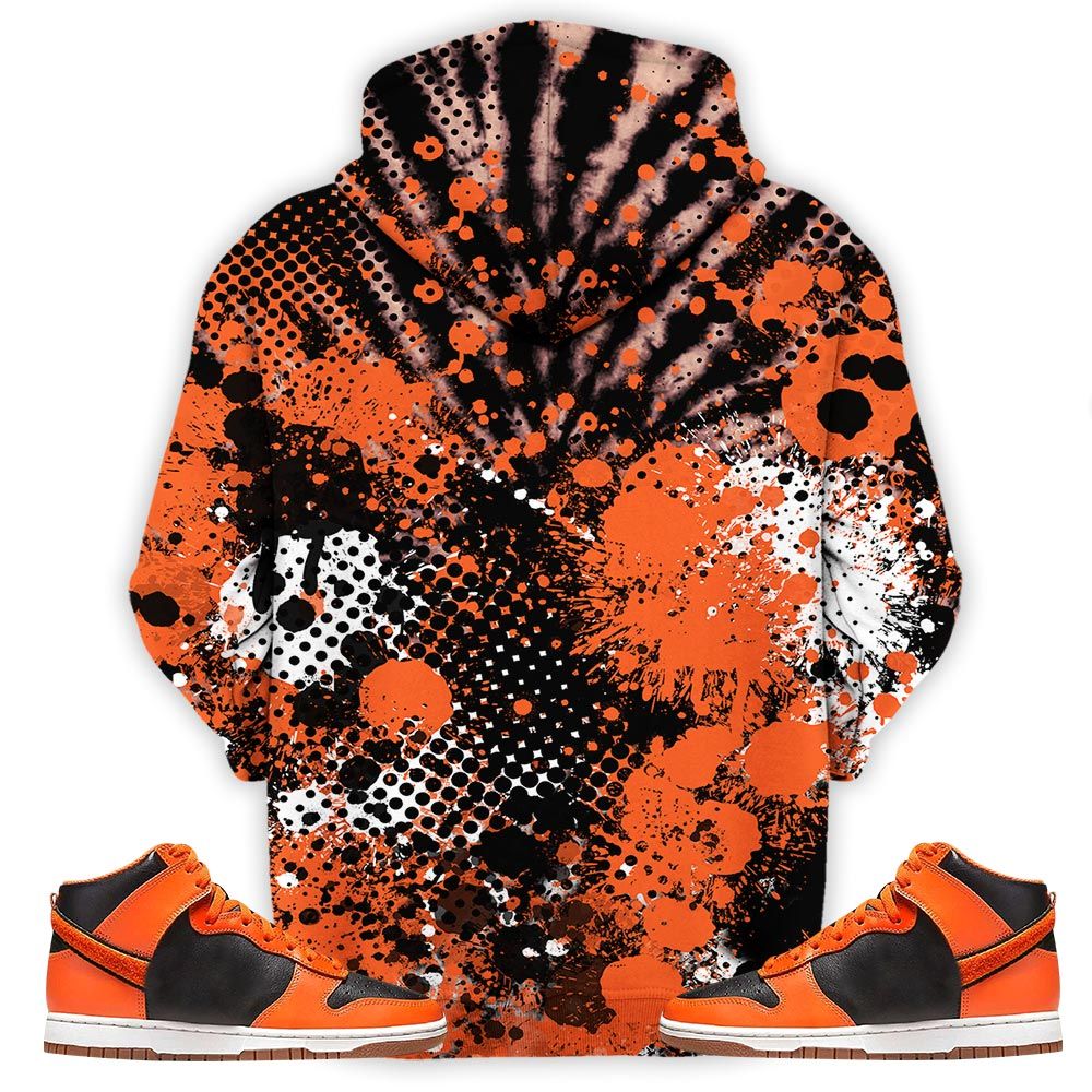 23 Drip Sneaker Shirt Match Dunk Black Orange, Dunk High Gs Safety Orange Hoodie Sweatshirt Tee All Over Print MKO Shirt