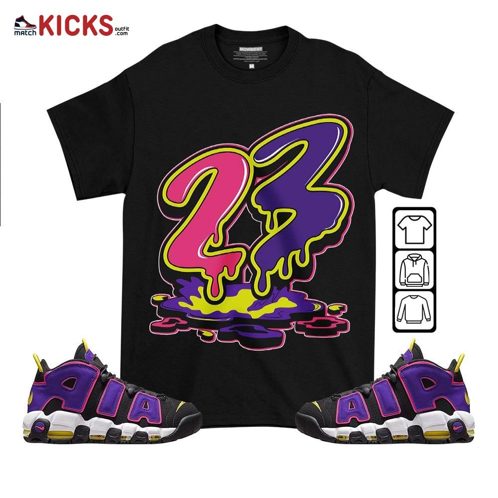 23 Drip Sneaker Shirt Match Uptempo Black Multi Color, Air More Uptempo Black Court Purple MKO T-Shirt