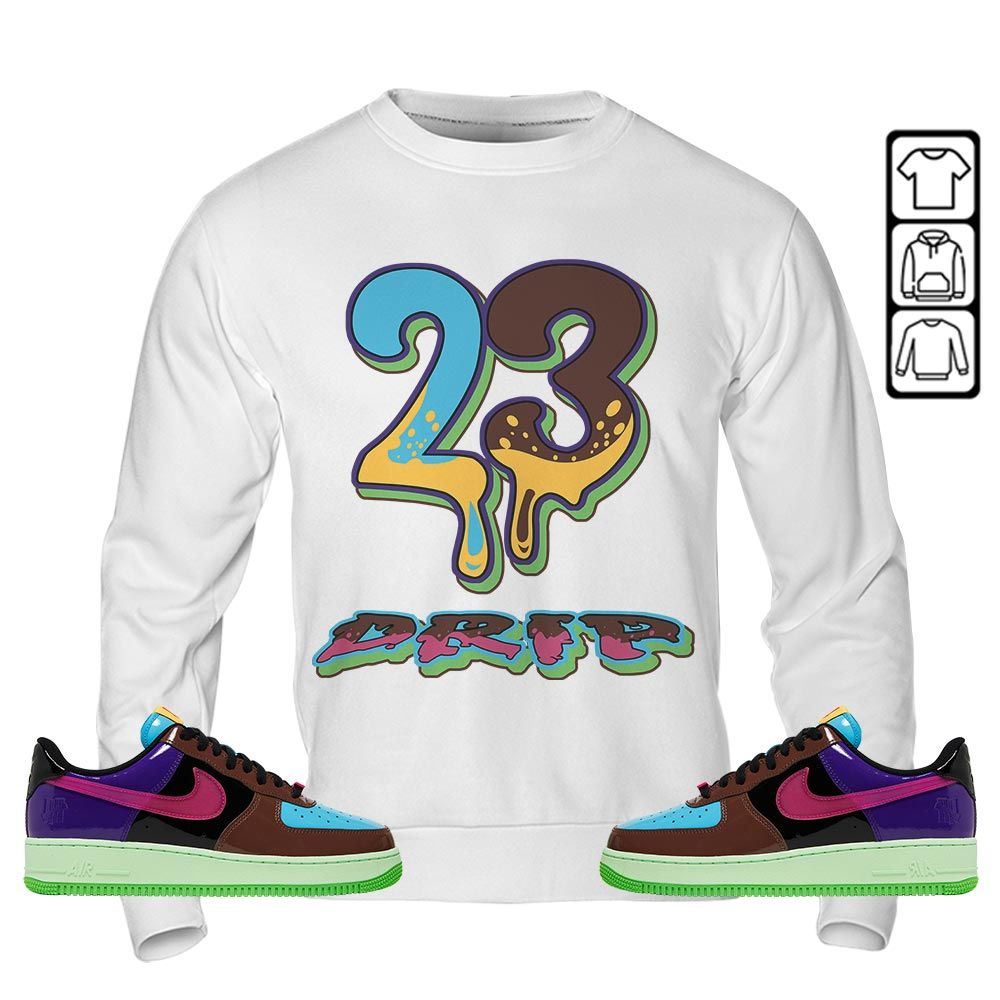 23 Dripping Sneaker Shirt Match AF 1 Low SP Pink Prime, Air Force 1 Undefeated Pink Prime MKO Sweatshirt