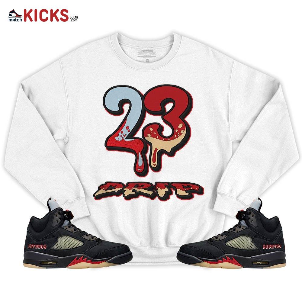 23 Dripping Sneaker Shirt Match Gore-Tex 5s, Jordan 5 GORE-TEX Off Noir MKO T-Shirt 23 Dripping Sneaker Shirt Match Gore-Tex 5s, Jordan 5 GORE-TEX Off Noir MKO T-Shirt