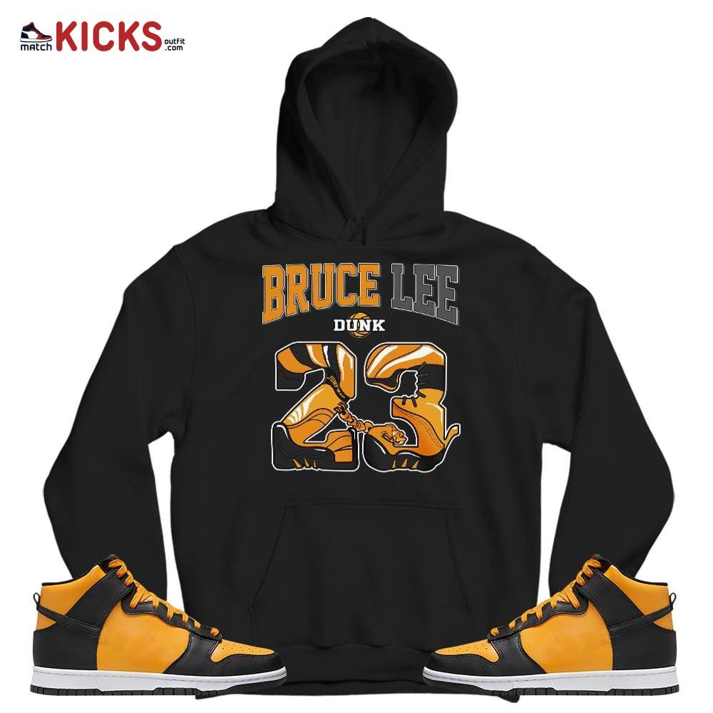 23 JumpMan Sneaker Shirt Match Dunk Reverse Goldenrod, Dunk High Bruce Lee MKO T-Shirt 23 JumpMan Sneaker Shirt Match Dunk Reverse Goldenrod, Dunk High Bruce Lee MKO T-Shirt