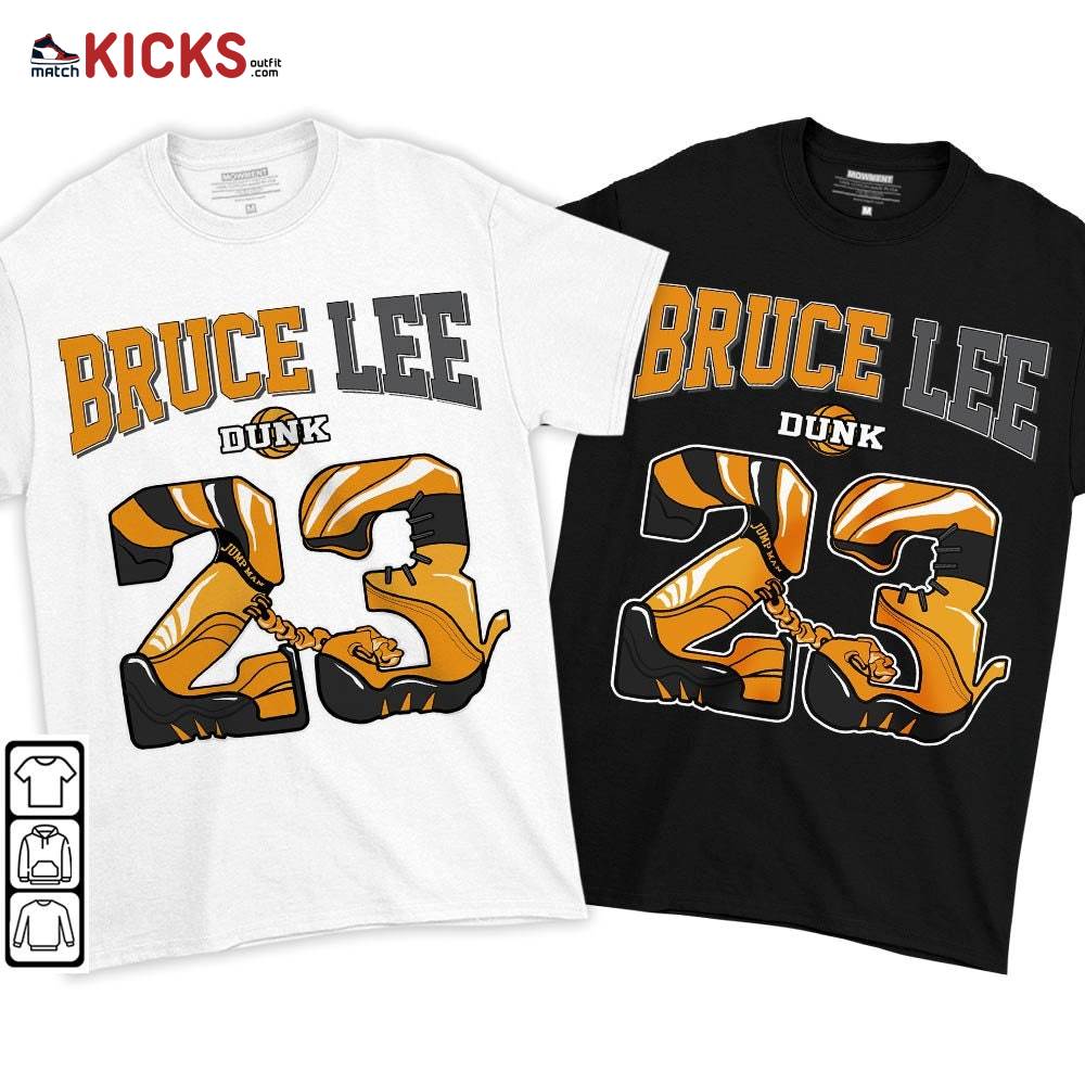 23 JumpMan Sneaker Shirt Match Dunk Reverse Goldenrod, Dunk High Bruce Lee MKO T-Shirt 23 JumpMan Sneaker Shirt Match Dunk Reverse Goldenrod, Dunk High Bruce Lee MKO T-Shirt