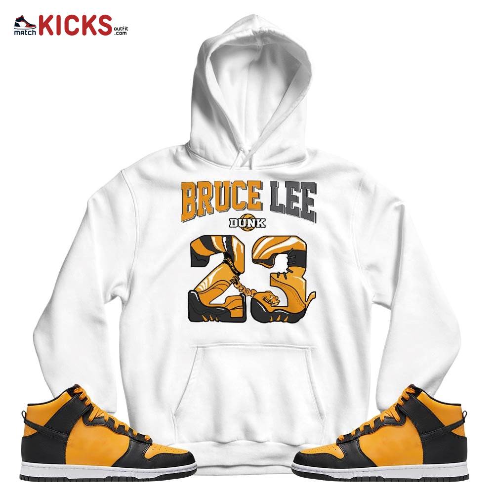 23 JumpMan Sneaker Shirt Match Dunk Reverse Goldenrod, Dunk High Bruce Lee MKO T-Shirt 23 JumpMan Sneaker Shirt Match Dunk Reverse Goldenrod, Dunk High Bruce Lee MKO T-Shirt