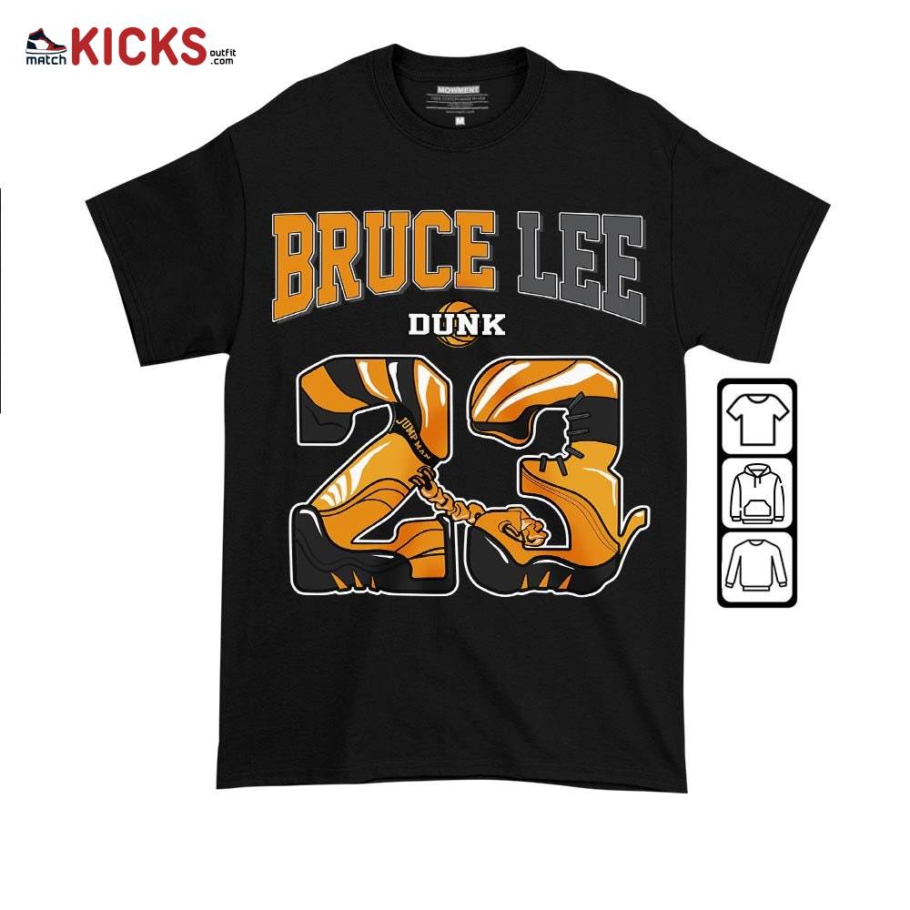 23 JumpMan Sneaker Shirt Match Dunk Reverse Goldenrod, Dunk High Bruce Lee MKO T-Shirt 23 JumpMan Sneaker Shirt Match Dunk Reverse Goldenrod, Dunk High Bruce Lee MKO T-Shirt