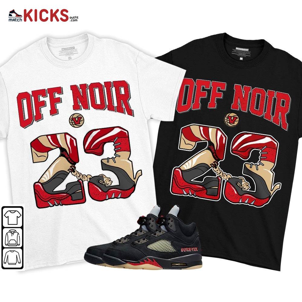 23 JumpMan Sneaker Shirt Match Gore-Tex 5s, Jordan 5 GORE-TEX Off Noir MKO T-Shirt