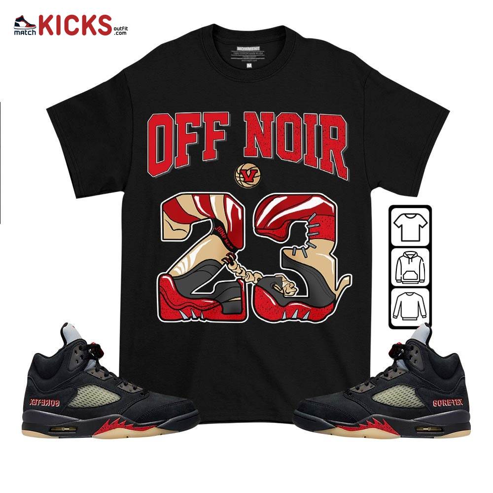 23 JumpMan Sneaker Shirt Match Gore-Tex 5s, Jordan 5 GORE-TEX Off Noir MKO T-Shirt