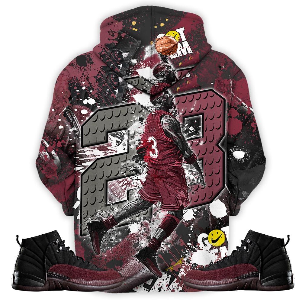 23 Michael Sneaker Shirt Match Burgundy Crush 12S, Jordan 12 A Ma Maniere Hoodie Sweatshirt Tee All Over Print MKO Shirt