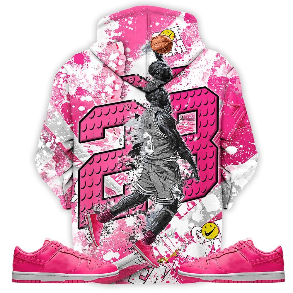 23 Michael Sneaker Shirt Match Dunk Low Hyper Pink, Dunk Low Hot Pink Hoodie Sweatshirt Tee All Over Print MKO Shirt