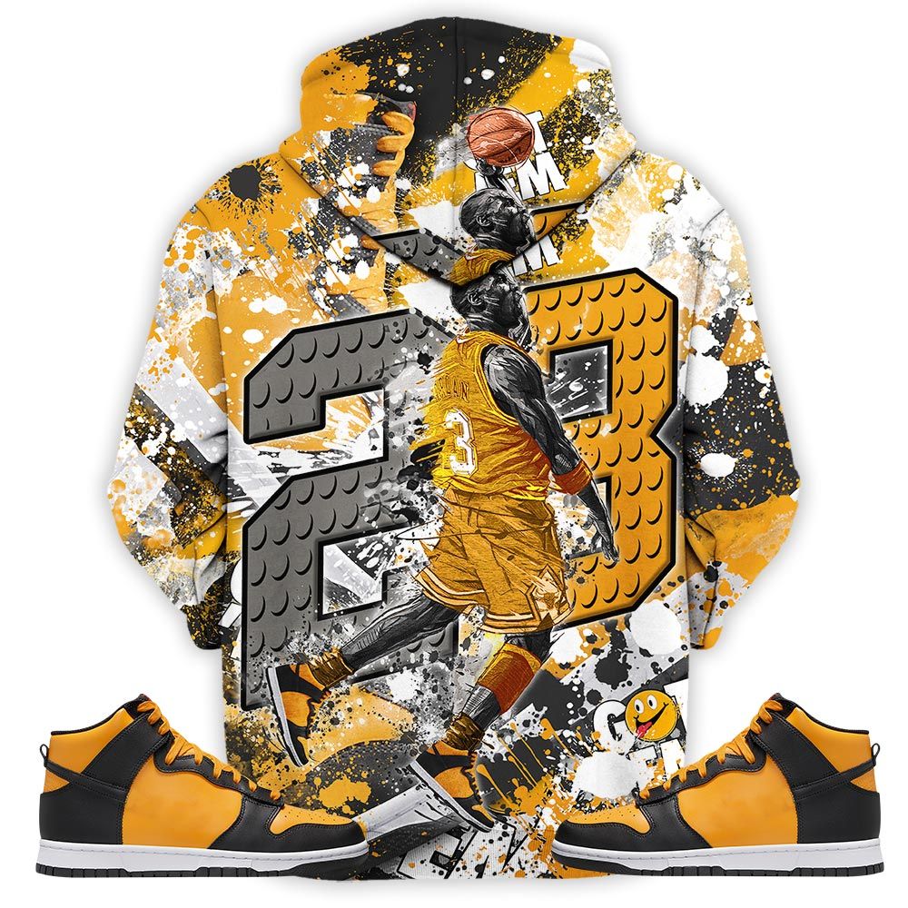 23 Michael Sneaker Shirt Match Dunk Reverse Goldenrod, Dunk High Bruce Lee Hoodie Sweatshirt Tee All Over Print MKO Shirt