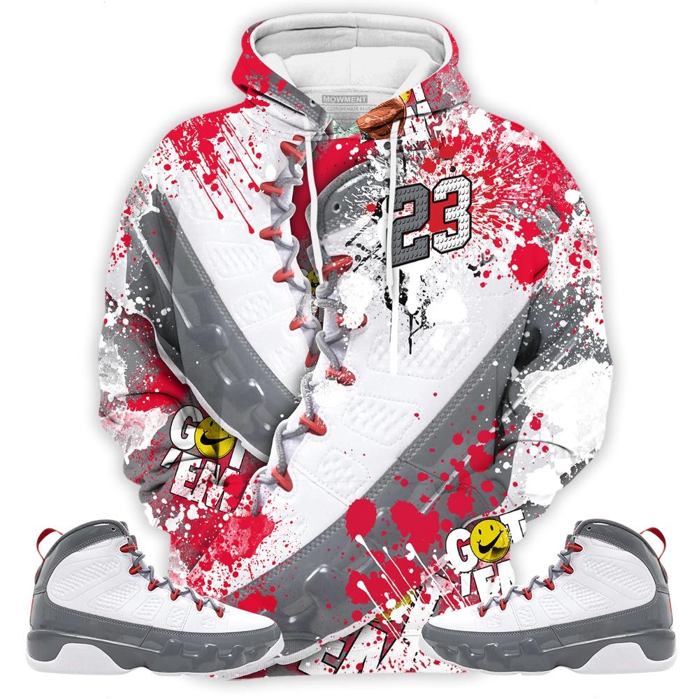 23 Michael Sneaker Shirt Match Fire Red 9S, Jordan 9 Retro Fire Red Hoodie Sweatshirt Tee All Over Print MKO Shirt