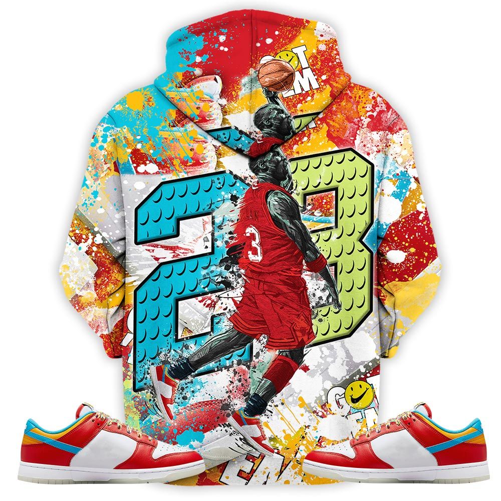 23 Michael Sneaker Shirt Match Fruity Pebbles Shoes, Dunk Low Fruity Pebbles Hoodie Sweatshirt Tee All Over Print MKO Shirt
