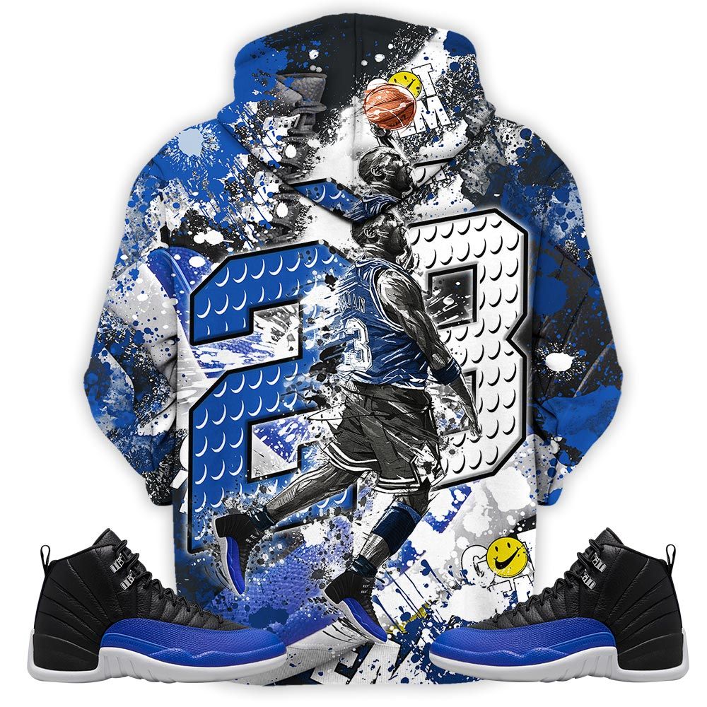 23 Michael Sneaker Shirt Match Hyper Royal 12S, Jordan 12 Hyper Royal Hoodie Sweatshirt Tee All Over Print MKO Shirt