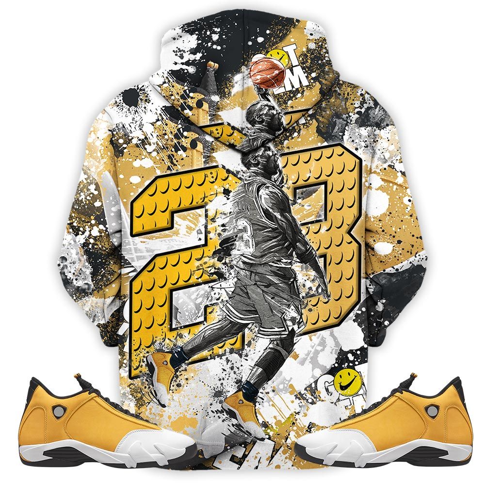 23 Michael Sneaker Shirt Match Light Ginger 14S, Jordan 14 Retro Light Ginger Hoodie Sweatshirt Tee All Over Print MKO Shirt