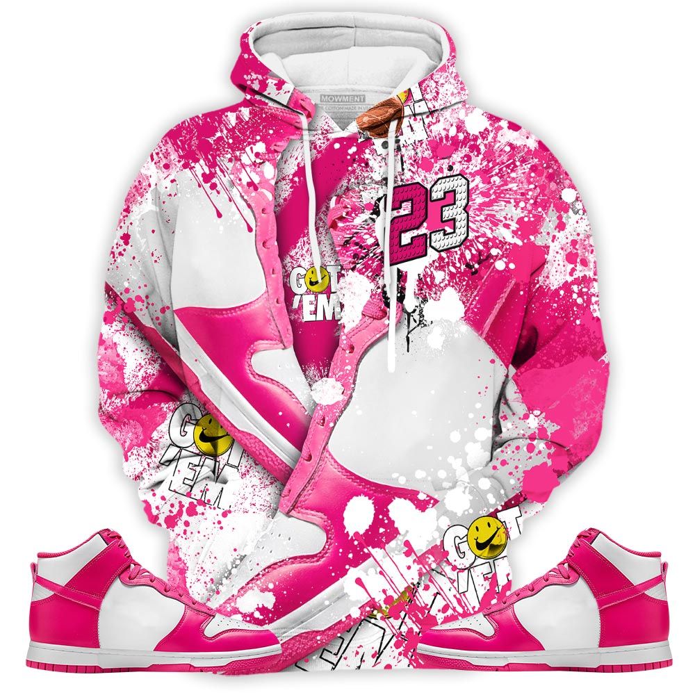 23 Michael Sneaker Shirt Match Pink Prime Dunk, Dunk High Pink Prime Hoodie Sweatshirt Tee All Over Print MKO Shirt