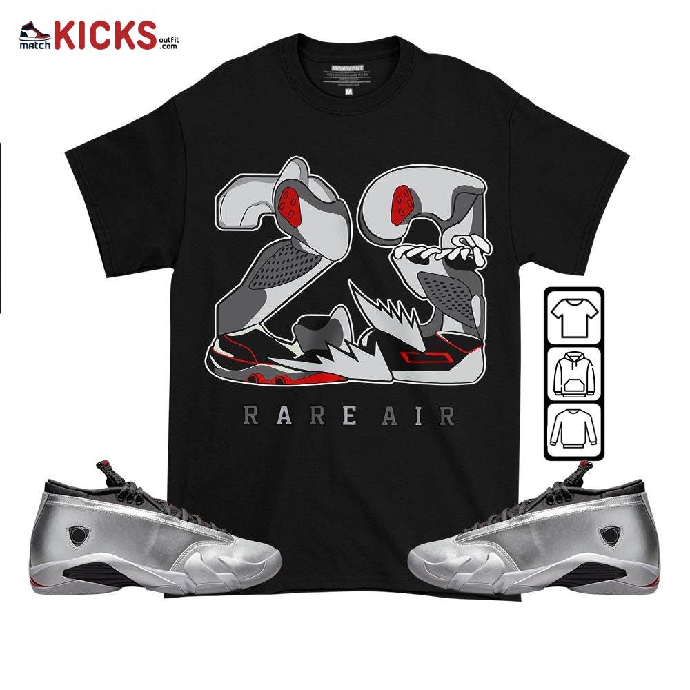 23 Rare Air Sneaker Shirt Match 14 Low Metallic Silver, Jordan 14 Metallic Silver MKO T-Shirt 23 Rare Air Sneaker Shirt Match 14 Low Metallic Silver, Jordan 14 Metallic Silver MKO T-Shirt