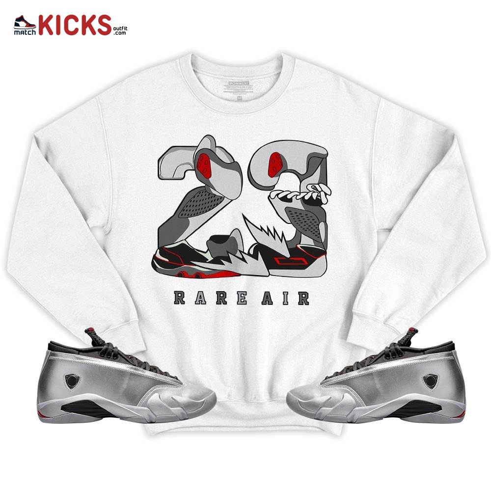 23 Rare Air Sneaker Shirt Match 14 Low Metallic Silver, Jordan 14 Metallic Silver MKO T-Shirt 23 Rare Air Sneaker Shirt Match 14 Low Metallic Silver, Jordan 14 Metallic Silver MKO T-Shirt