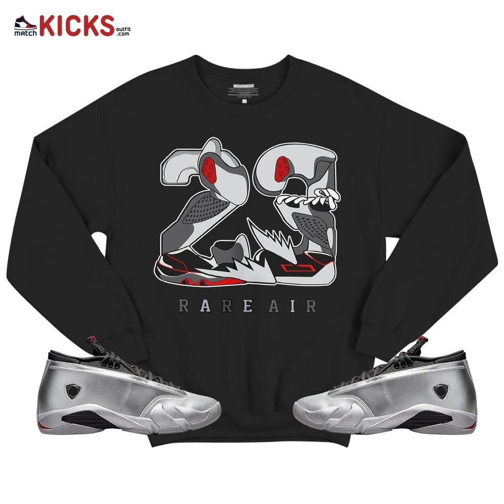 23 Rare Air Sneaker Shirt Match 14 Low Metallic Silver, Jordan 14 Metallic Silver MKO T-Shirt 23 Rare Air Sneaker Shirt Match 14 Low Metallic Silver, Jordan 14 Metallic Silver MKO T-Shirt