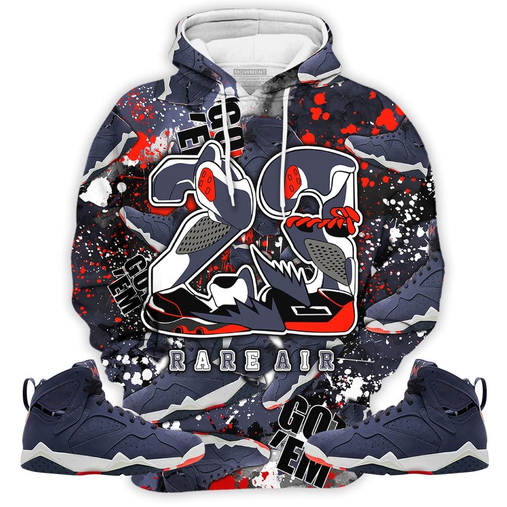 23 Rare Air Sneaker Shirt Match 7 Neutral Indigo, Jordan 7 Quai 54 Hoodie Sweatshirt Tee All Over Print MKO Shirt 23 Rare Air Sneaker Shirt Match 7 Neutral Indigo, Jordan 7 Quai 54 Hoodie Sweatshirt Tee All Over Print MKO Shirt