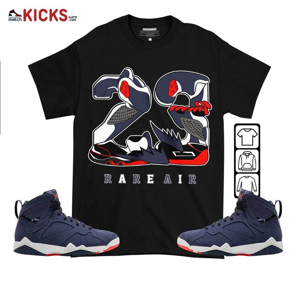 23 Rare Air Sneaker Shirt Match 7 Neutral Indigo, Jordan 7 Quai 54 MKO T-Shirt