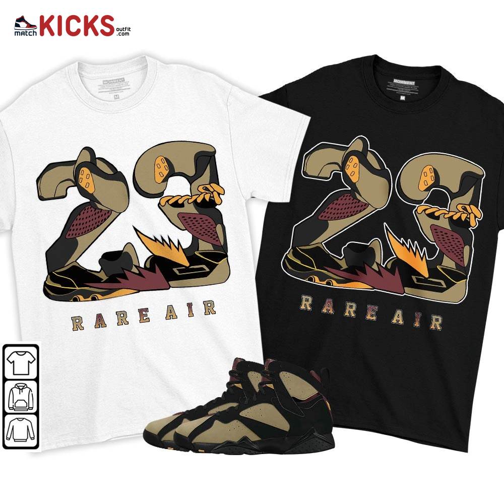23 Rare Air Sneaker Shirt Match Black Cherrywood 7s, Jordan 7 Black Olive MKO T-Shirt 23 Rare Air Sneaker Shirt Match Black Cherrywood 7s, Jordan 7 Black Olive MKO T-Shirt