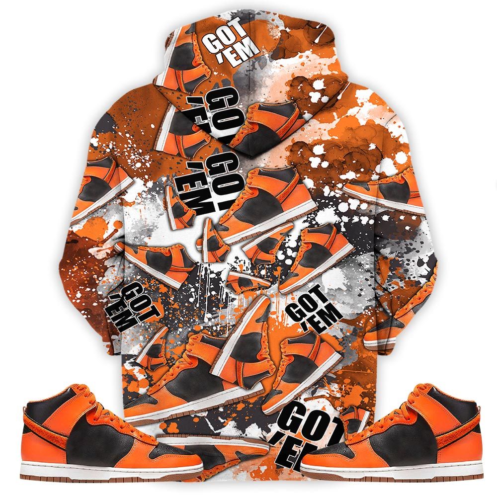 23 Rare Air Sneaker Shirt Match Dunk Black Orange, Dunk High Gs Safety Orange Hoodie Sweatshirt Tee All Over Print MKO Shirt