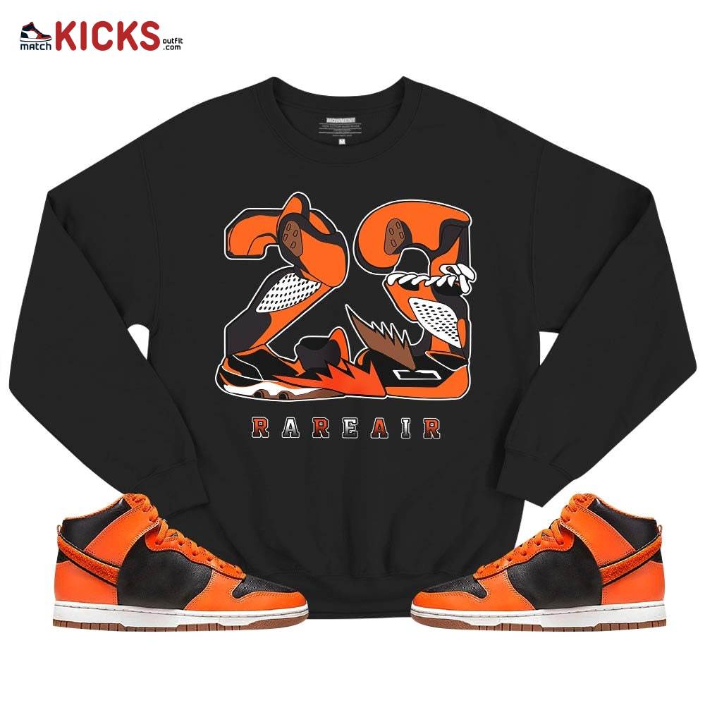 23 Rare Air Sneaker Shirt Match Dunk Black Orange, Dunk High GS Safety Orange MKO T-Shirt 23 Rare Air Sneaker Shirt Match Dunk Black Orange, Dunk High GS Safety Orange MKO T-Shirt