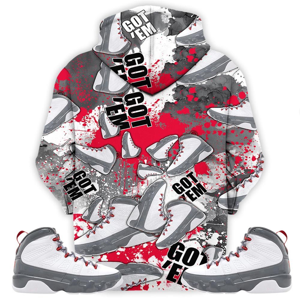 23 Rare Air Sneaker Shirt Match Fire Red 9S, Jordan 9 Retro Fire Red Hoodie Sweatshirt Tee All Over Print MKO Shirt