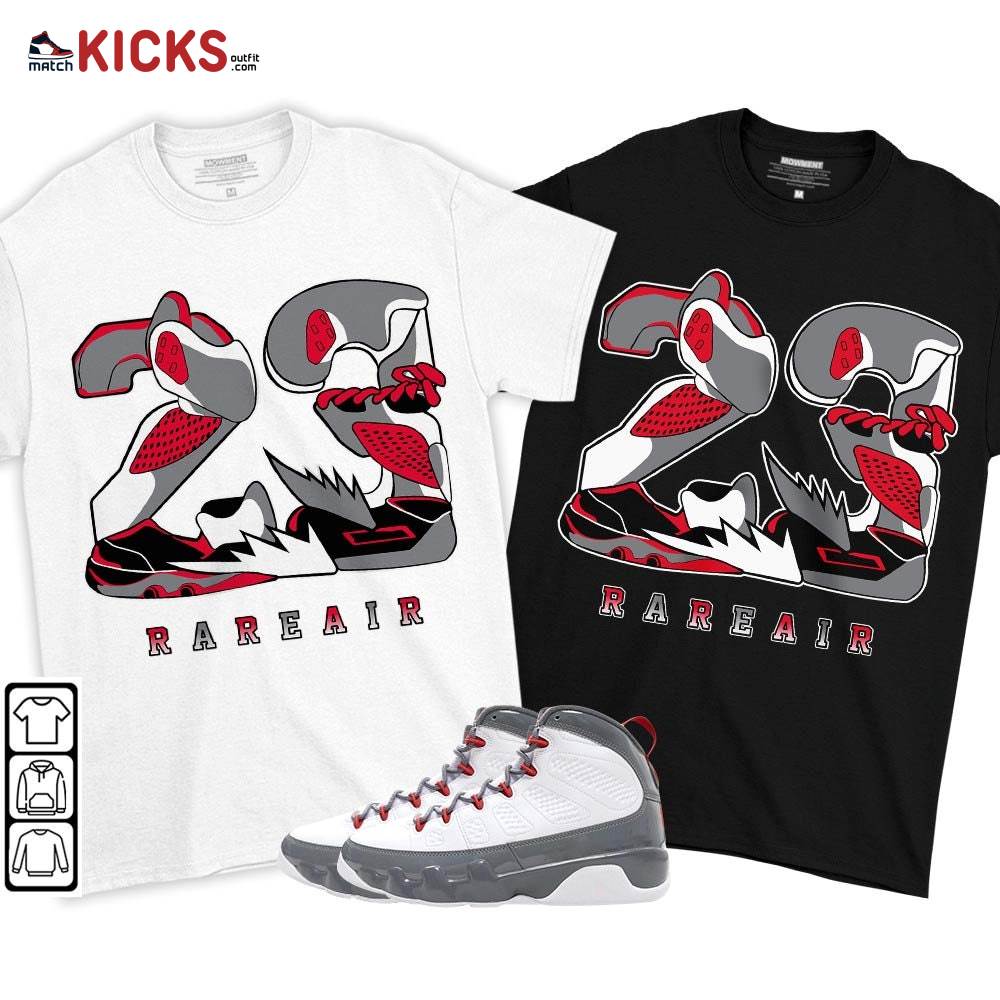23 Rare Air Sneaker Shirt Match Fire Red 9s, Jordan 9 Retro Fire Red MKO T-Shirt