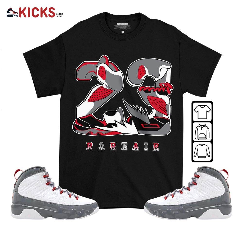 23 Rare Air Sneaker Shirt Match Fire Red 9s, Jordan 9 Retro Fire Red MKO T-Shirt