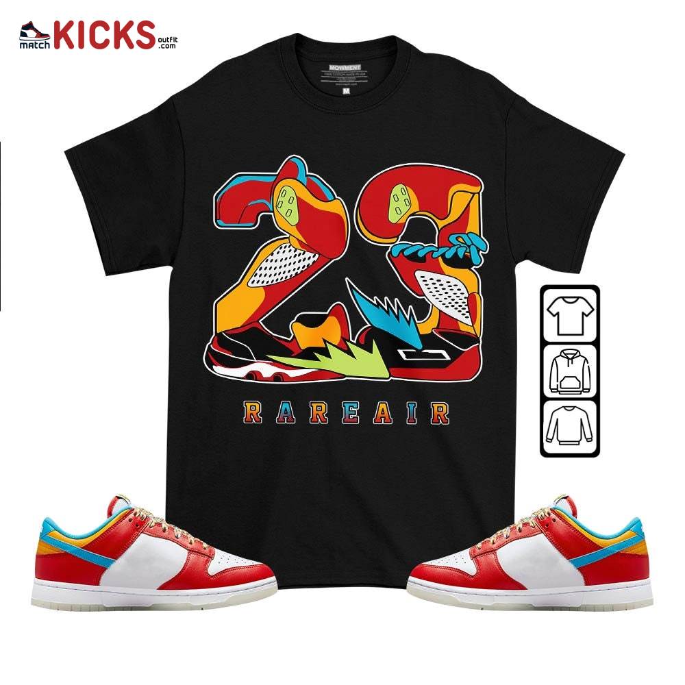 23 Rare Air Sneaker Shirt Match Fruity Pebbles Shoes, Dunk Low Fruity Pebbles MKO T-Shirt