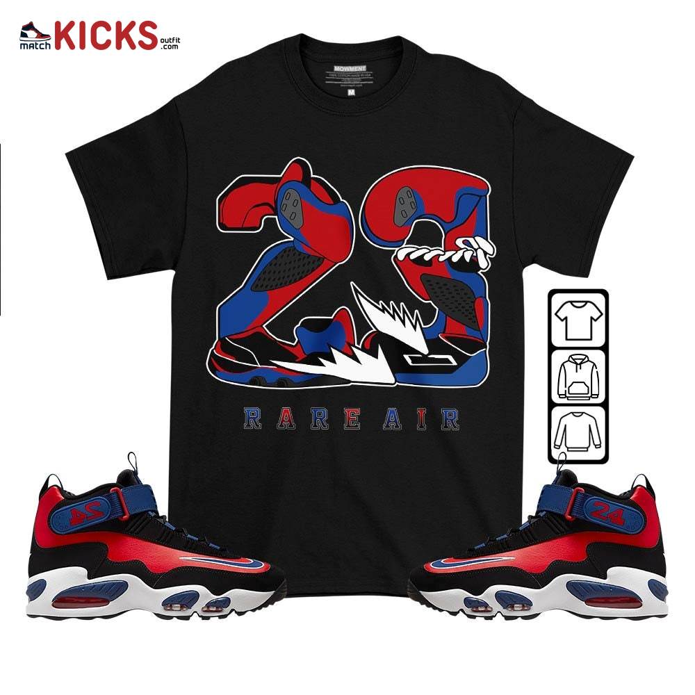 23 Rare Air Sneaker Shirt Match Max 1 Navy Red Black, Air Griffey Max 1 Black Red Navy Blue MKO T-Shirt