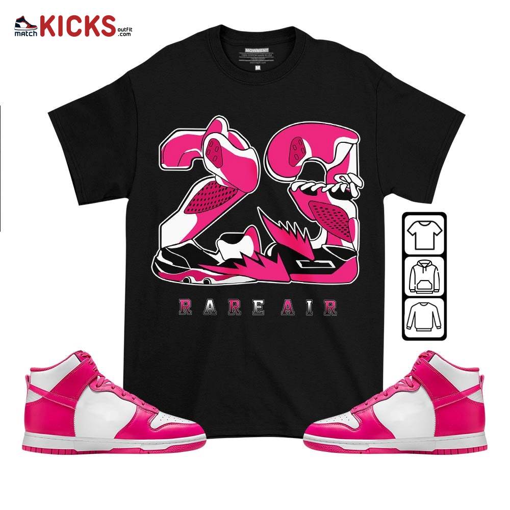 23 Rare Air Sneaker Shirt Match Pink Prime Dunk, Dunk High Pink Prime MKO T-Shirt