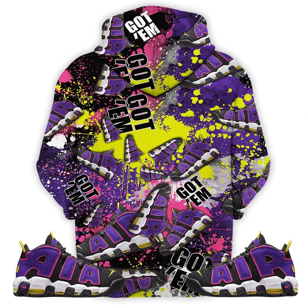 23 Rare Air Sneaker Shirt Match Uptempo Black Multi Color, Air More Uptempo Black Court Purple Hoodie Sweatshirt Tee All Over Print MKO Shirt