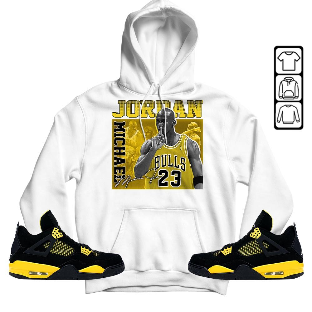 23JD Signature Sneaker Shirt Match 2023 Thunder 4s, Jordan Retro 4 Thunder MKO T-Shirt