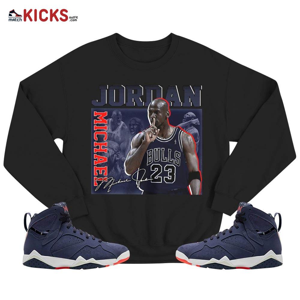 23JD Signature Sneaker Shirt Match 7 Neutral Indigo, Jordan 7 Quai 54 MKO T-Shirt 23JD Signature Sneaker Shirt Match 7 Neutral Indigo, Jordan 7 Quai 54 MKO T-Shirt