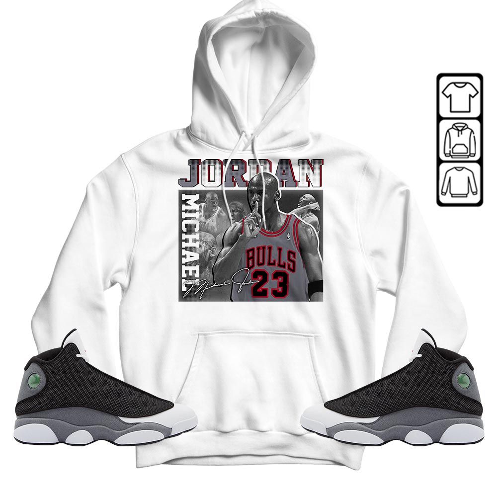 23JD Signature Sneaker Shirt Match Black Flint 13s, Jordan Retro 13 Black Flint MKO Hoodie