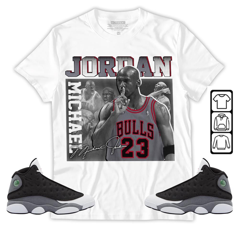 23JD Signature Sneaker Shirt Match Black Flint 13s, Jordan Retro 13 Black Flint MKO T-Shirt