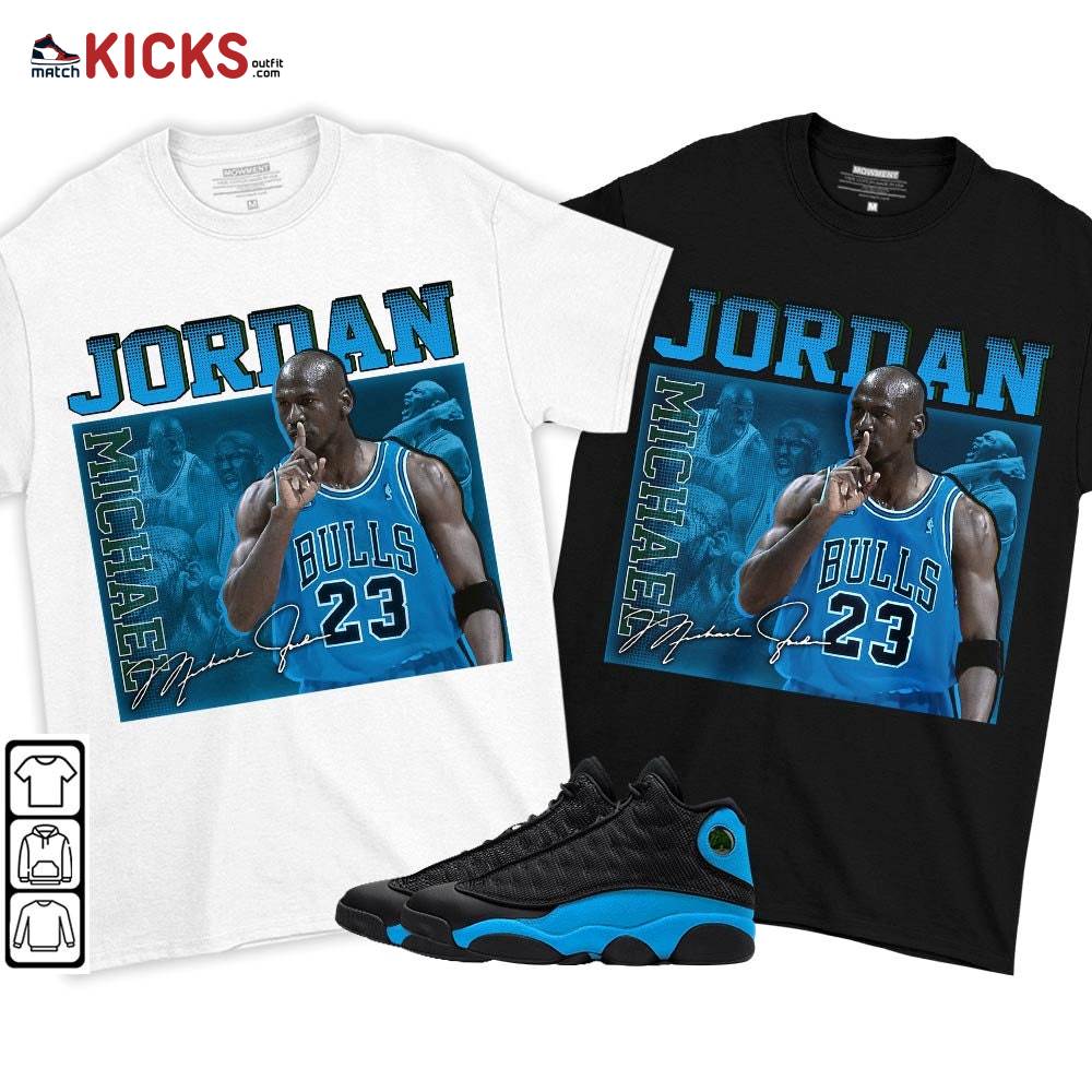 23JD Signature Sneaker Shirt Match Black University Blue 13s, Jordan 13 Black University Blue 2022 MKO T-Shirt 23JD Signature Sneaker Shirt Match Black University Blue 13s, Jordan 13 Black University Blue 2022 MKO T-Shirt