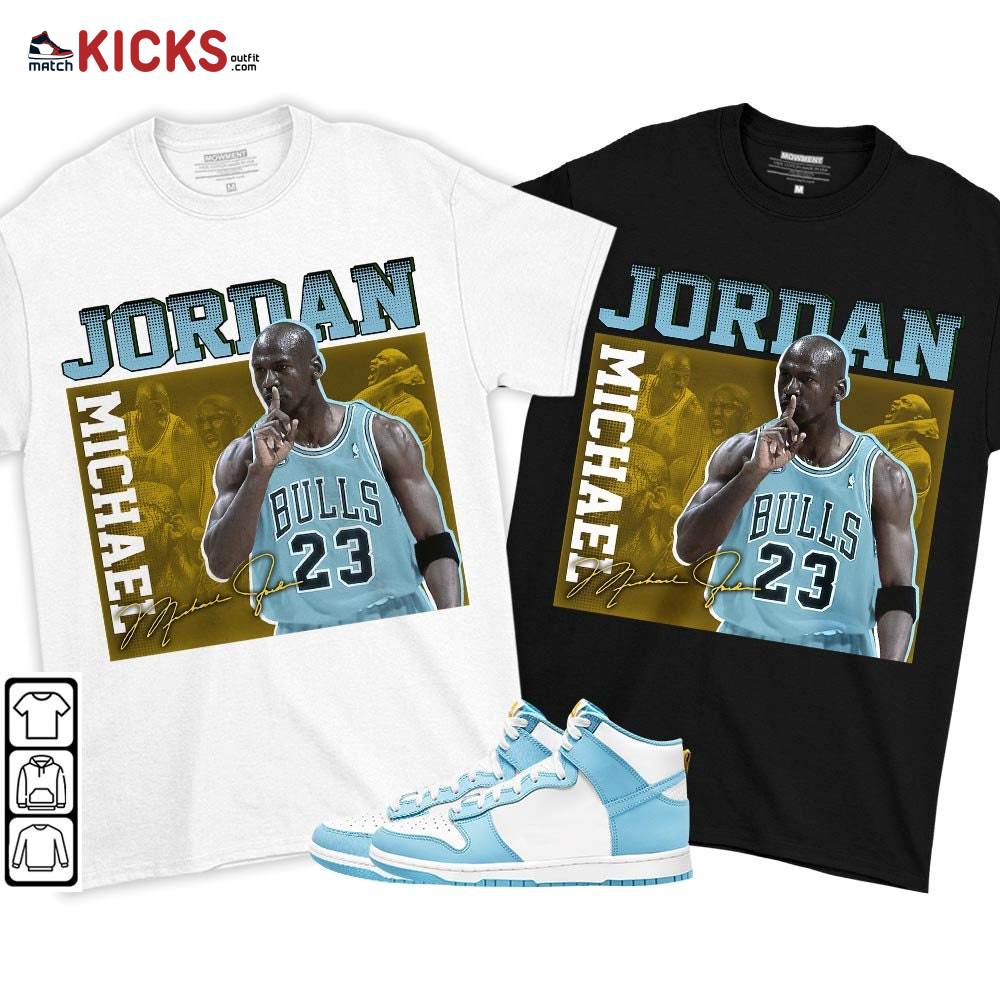 23JD Signature Sneaker Shirt Match Dunk High Blue Chill, Dunk High Homer Simpson MKO T-Shirt