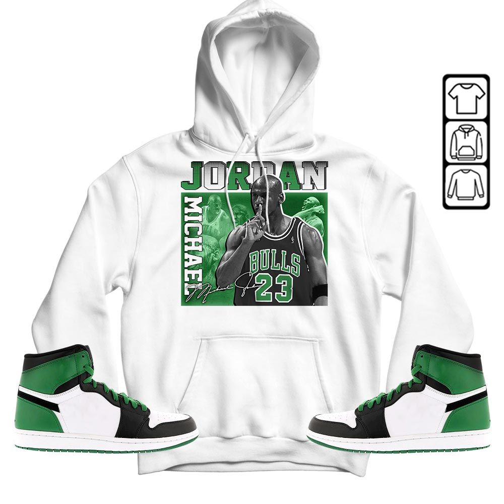 23JD Signature Sneaker Shirt Match Lucky Green 1s, Jordan 1 Lucky Green MKO T-Shirt