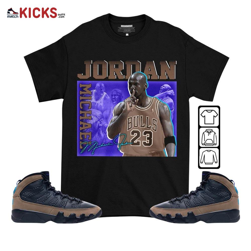23JD Signature Sneaker Shirt Match Olive Concord 9s, Jordan 9 Olive Concord MKO T-Shirt