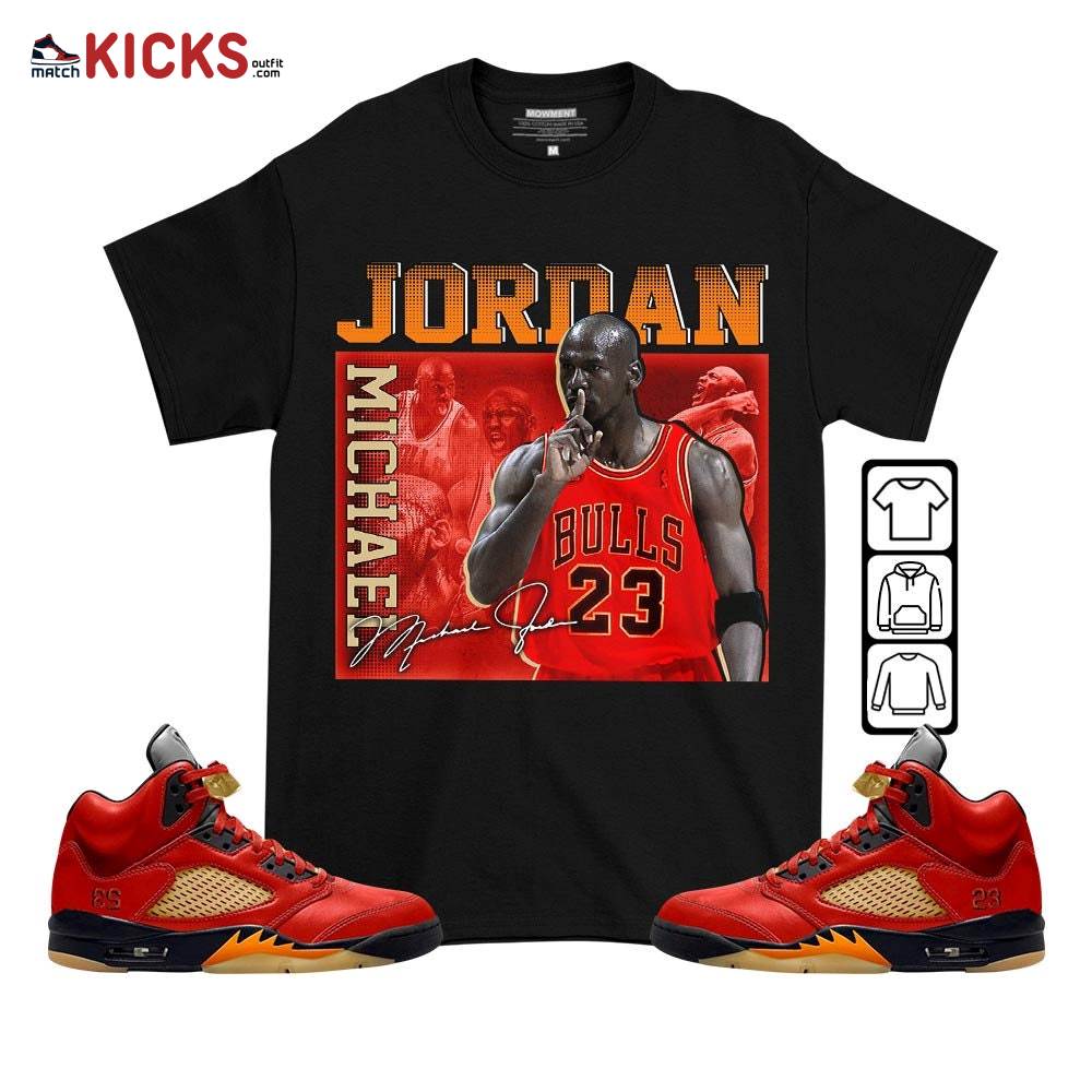 23JD Signature Sneaker Shirt Match Retro Mars For Her 5s, Jordan 5 Mars For Her MKO T-Shirt