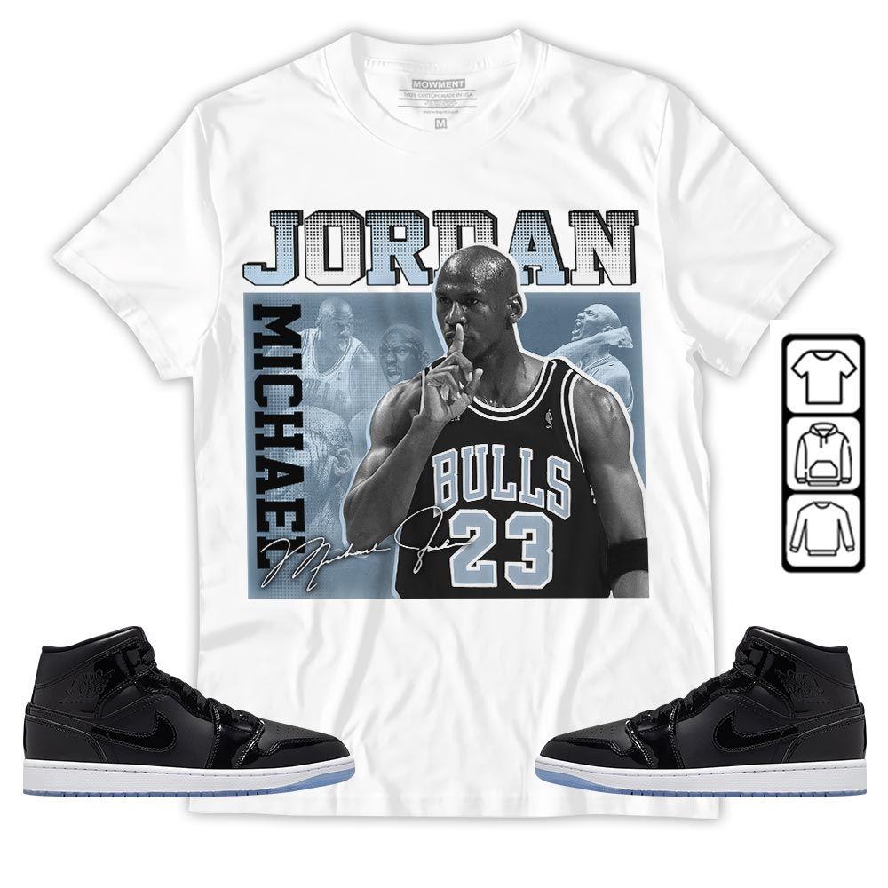 23JD Signature Sneaker Shirt Match Space Jam 1s, Jordan 1 Mid Space Jam MKO Sweatshirt