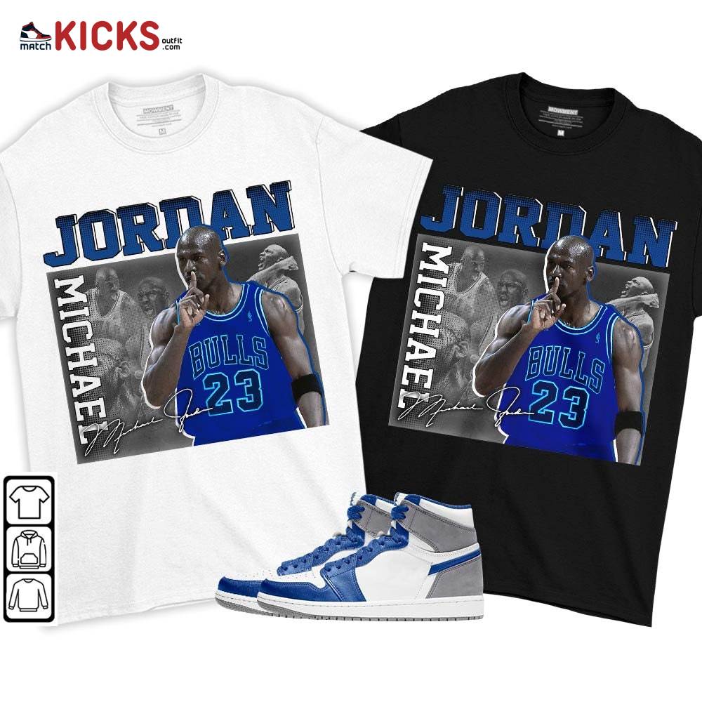 23JD Signature Sneaker Shirt Match True Blue 1s, Jordan 1 High OG True Blue MKO T-Shirt 23JD Signature Sneaker Shirt Match True Blue 1s, Jordan 1 High OG True Blue MKO T-Shirt