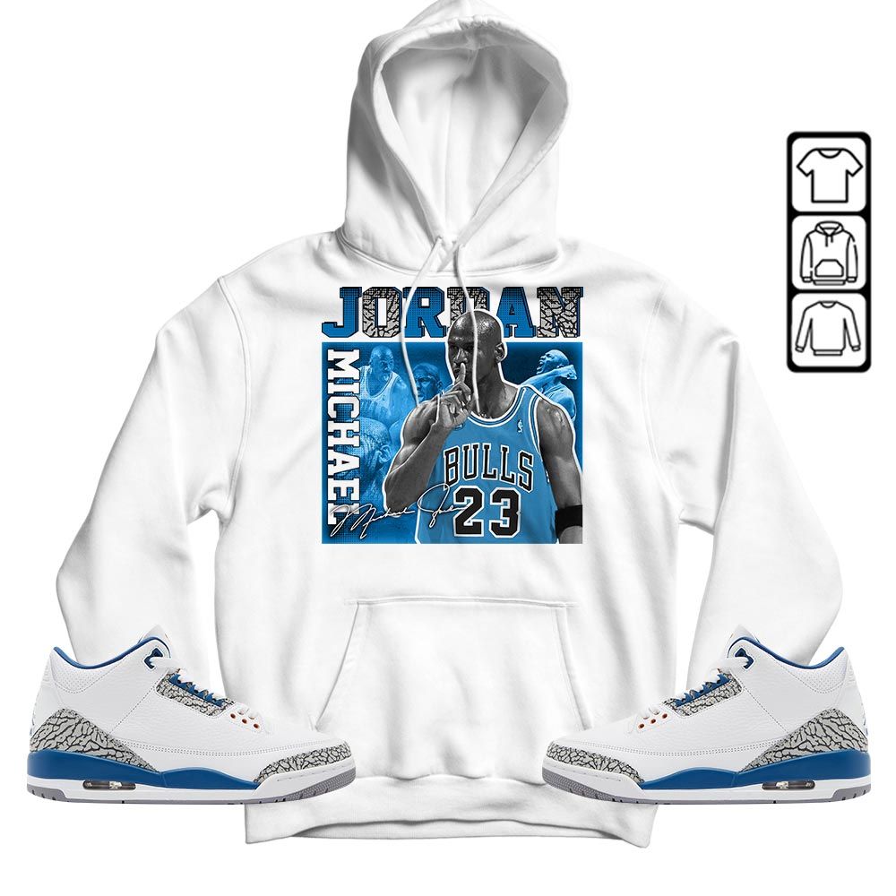 23JD Signature Sneaker Shirt Match Wizards 3s, Jordan Retro 3 Wizards MKO T-Shirt