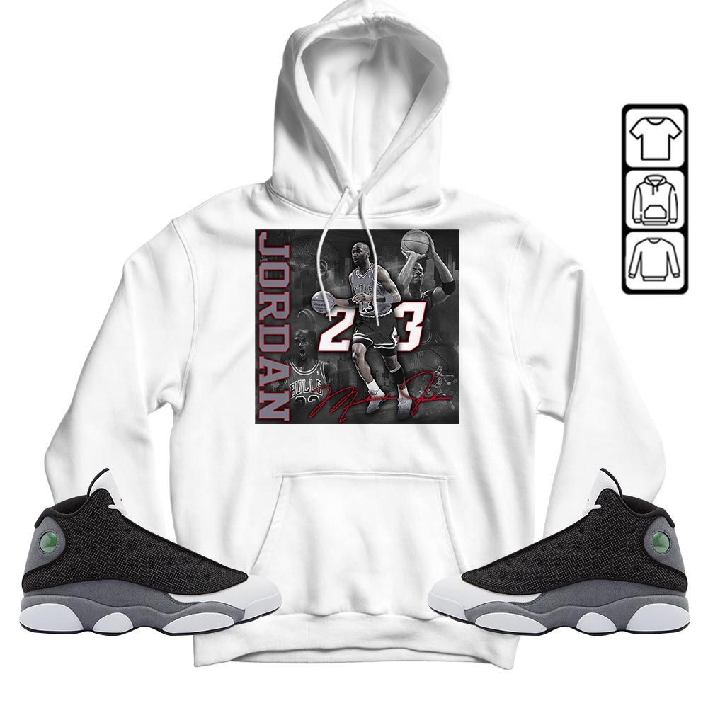 23JD Signature2 Sneaker Shirt Match Black Flint 13s, Jordan Retro 13 Black Flint MKO T-Shirt