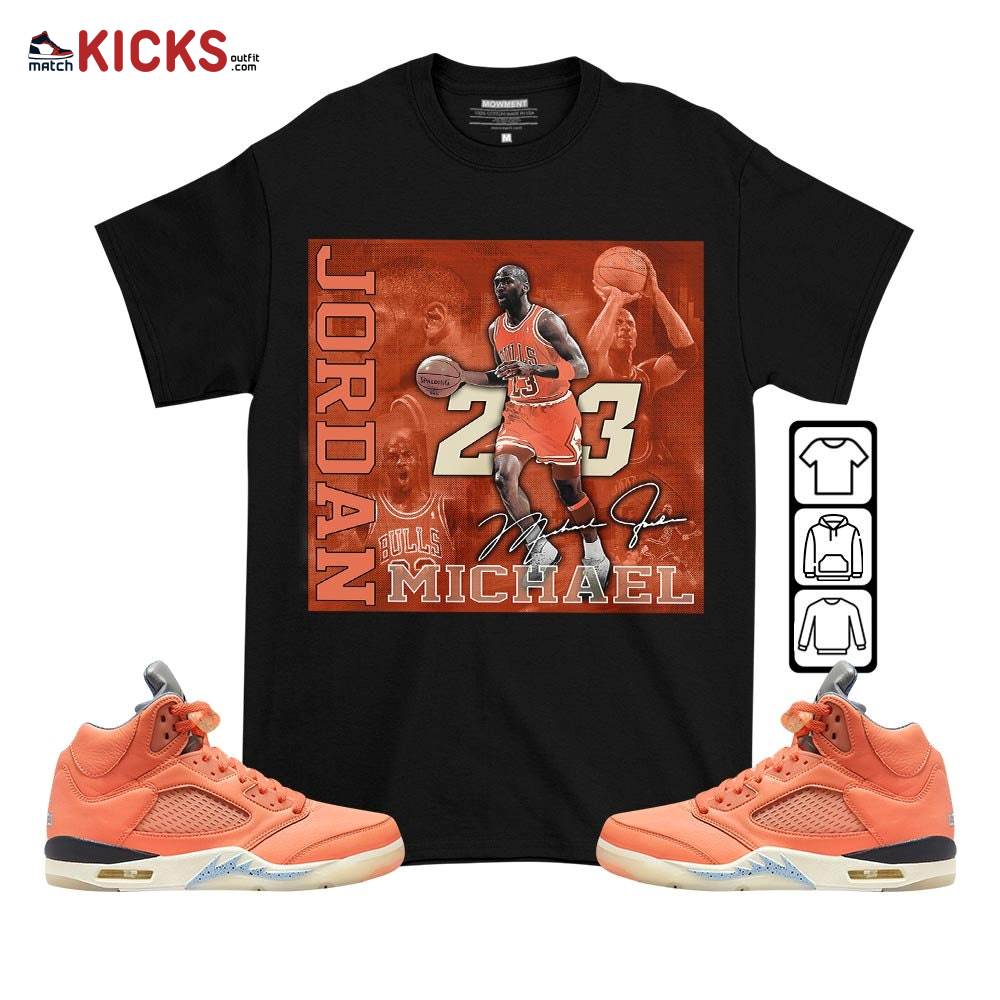 23JD Signature2 Sneaker Shirt Match Crimson Bliss 5s, Jordan 5 DJ Khaled Crimson Bliss MKO T-Shirt